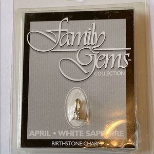 White Sapphire Birthstone Charm
